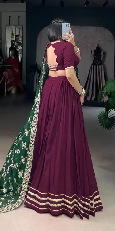 LNB 1692 Wine Pure Rayon Embroidery Work & Sequins Work Lehenga Choli in . Now at just ₹3199. Delivery 4-6 Working Days. Shop now. | Lehenga, Bollywood Lehenga, Creative Lehenga, Designer Lehenga, Embroidered Lehenga, Party Wear Lehenga
