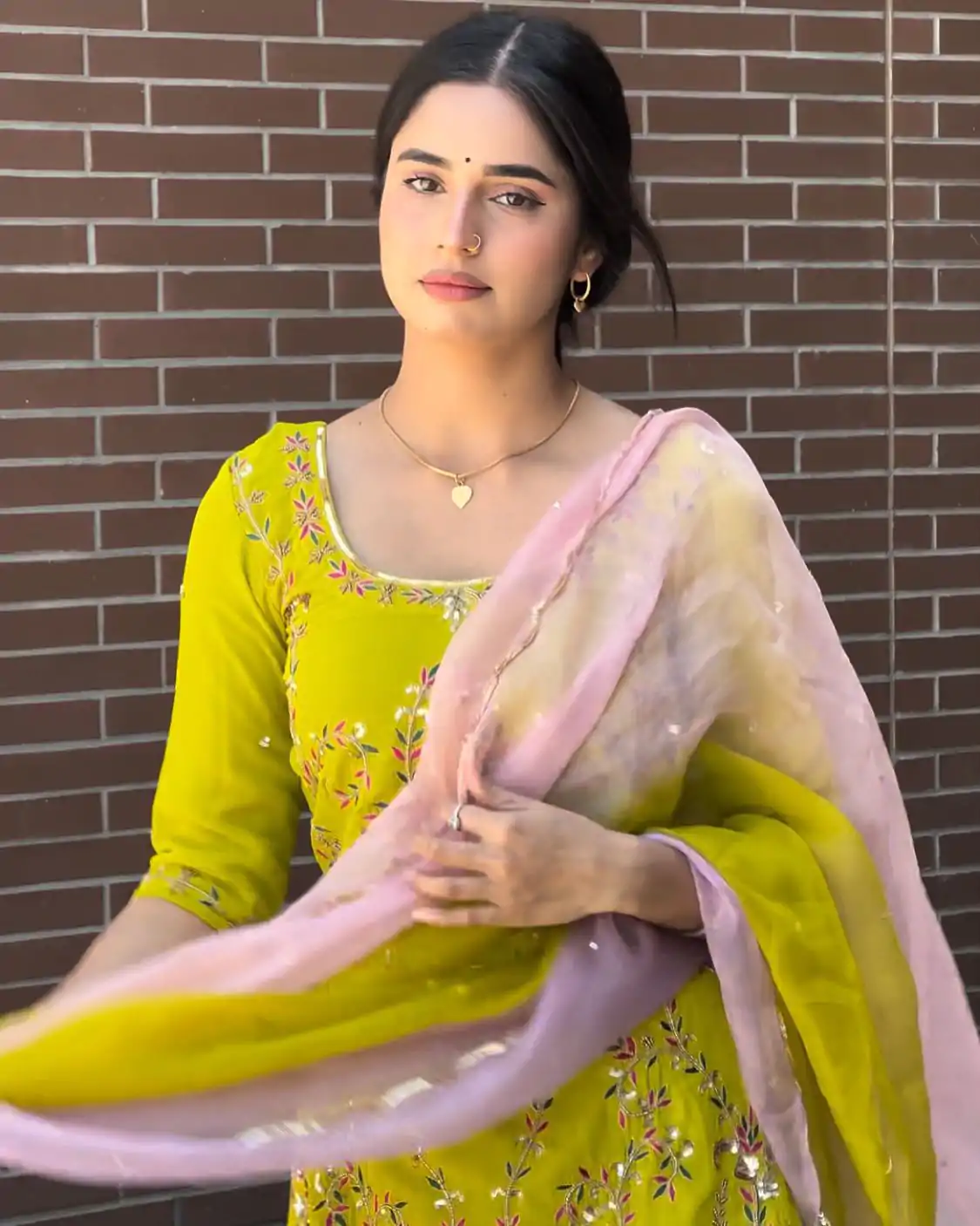 Yellow Georgette With Embroidery Work Salwar Suit - Image 4