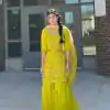 Yellow Georgette With Embroidery Work Salwar Suit