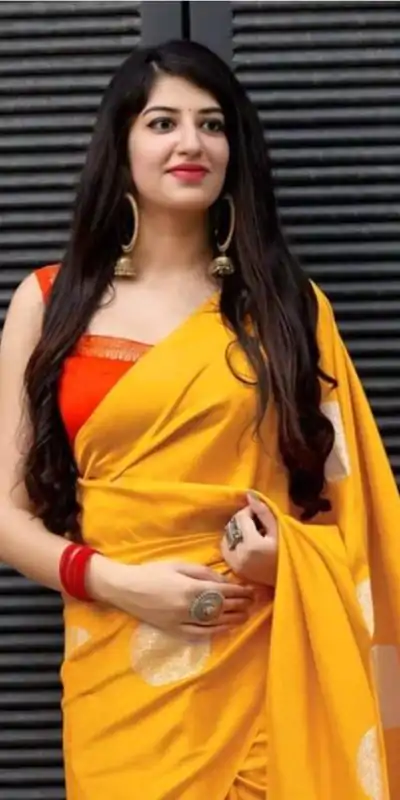 Yellow Lichi Silk With Jacquard Border Saree