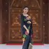 Black Soft Lichi Silk Lace Border Work Saree