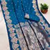 Blue Banarasi Silk Zari Work Saree