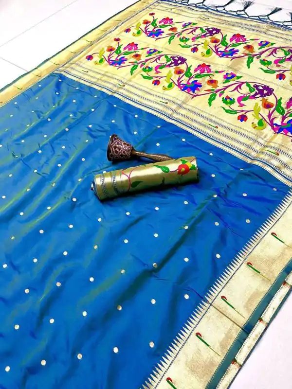 Blue Pure Banarasi Silk Zari Work Saree