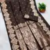 Brown Banarasi Silk Zari Work Saree
