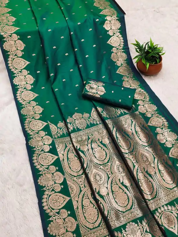 Green Banarasi Silk Zari Work Saree