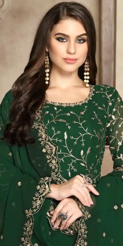 FC 94001 Green Color Georgette Multi Thread Zari Stich Anarkali Suit Wedding, Party, Festive events, etc. Expected Delivery  4-6 Working Days @2149/- | Anarkali Suits, Bollywood Anarkali, Creative-Anarkali, Designer Anarkali, Embroidered Anarkali, Party Wear Anarkali