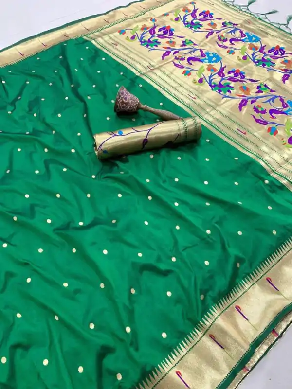 Green Pure Banarasi Silk Zari Work Saree