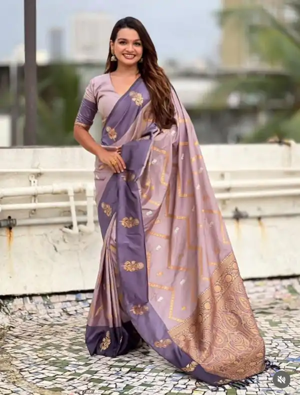 MS 543 Lavender Color Banarasi Silk Saree with Zari Work. Wedding, Party, Festive, Events, Available at ₹1649 only. Delivery 4-6 Working Days. Shop now. | Designer Sarees, Embroidered Sarees, Sarees, Bollywood Sarees, Creative Sarees, Ethnic Saree, Modern Digital sarees, Party Wear Sarees