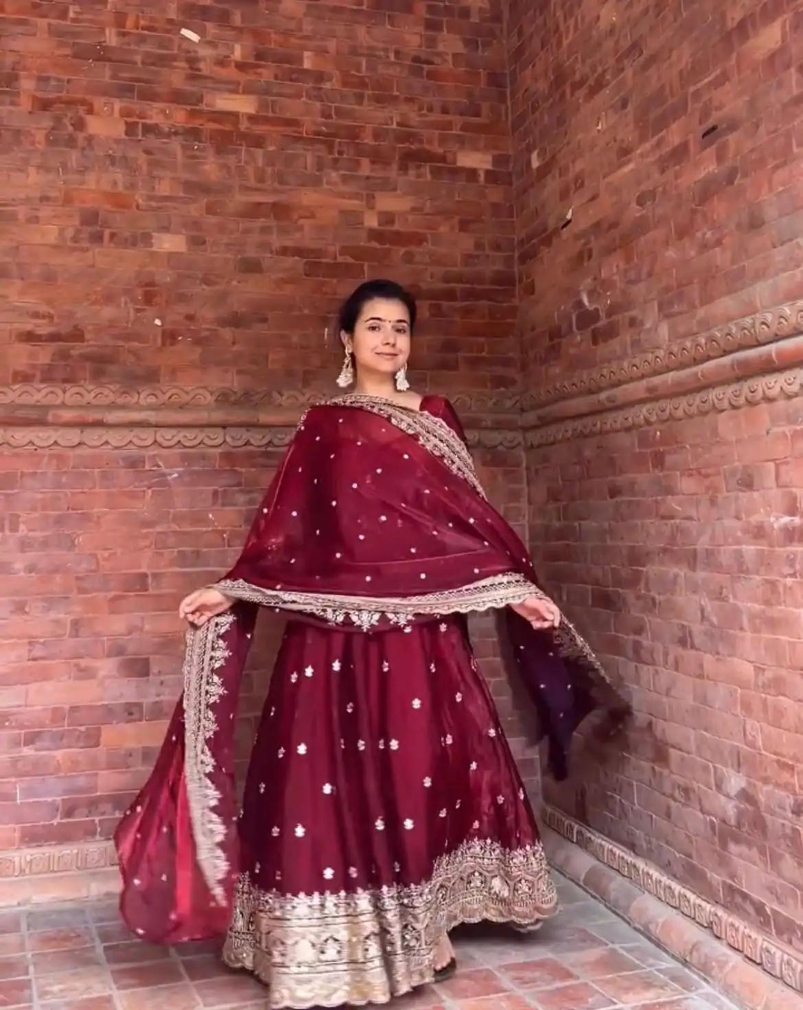 Maroon Fendy Silk Embroidery Work Salwar Suit - Image 2