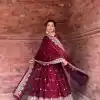 Maroon Fendy Silk Embroidery Work Salwar Suit