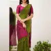 Mehandi Soft Lilian Slab Rich Pallu Saree