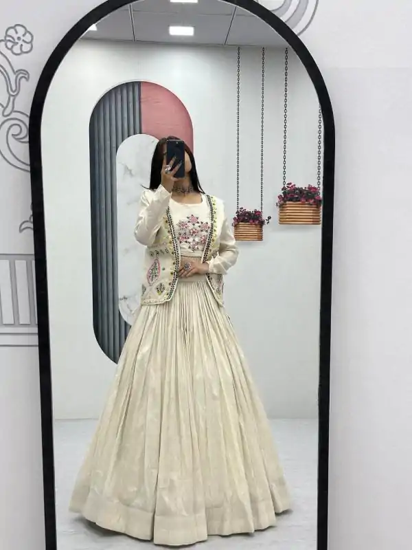 PC 522 Off White Tissue Simmer Lehenga Choli Perfect for Wedding, Party, Cultural Events, Diwali, Ganesh Chaturthi – . Exclusive Offer ₹3049. Deli | Jump Suits, Salwar suit, Casual Suits, Creative suits, Designer Suits, Palazzo Suits, Party Wear Suits, Patiala Suits, Straight Suits