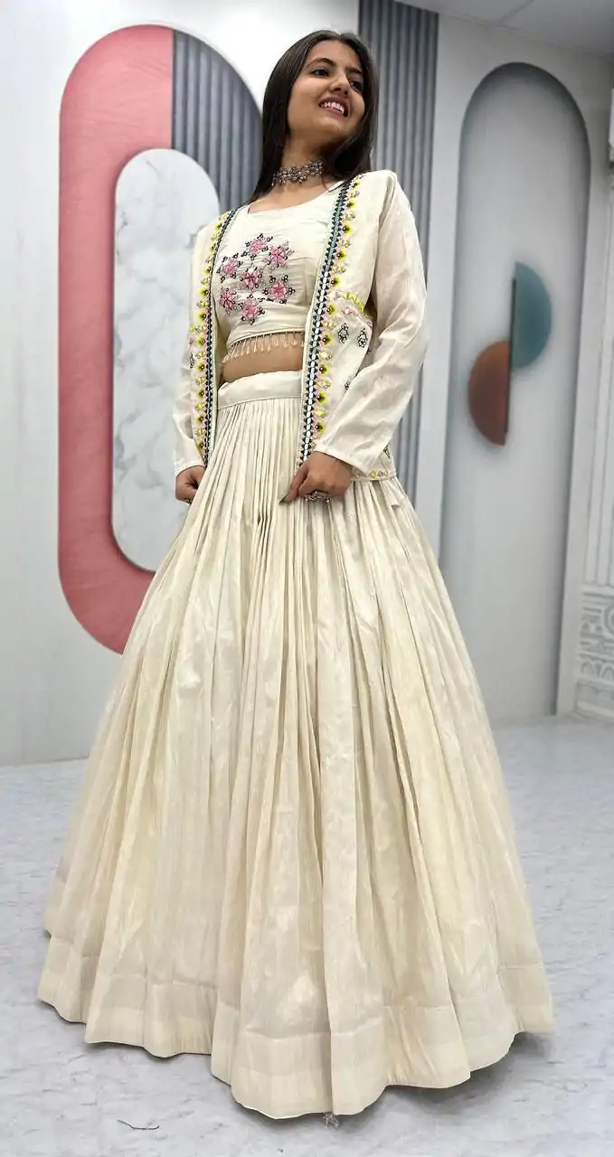PC 522 Off White Tissue Simmer Lehenga Choli Perfect for Wedding, Party, Cultural Events, Diwali, Ganesh Chaturthi – . Exclusive Offer ₹3049. Deli | Jump Suits, Salwar suit, Casual Suits, Creative suits, Designer Suits, Palazzo Suits, Party Wear Suits, Patiala Suits, Straight Suits
