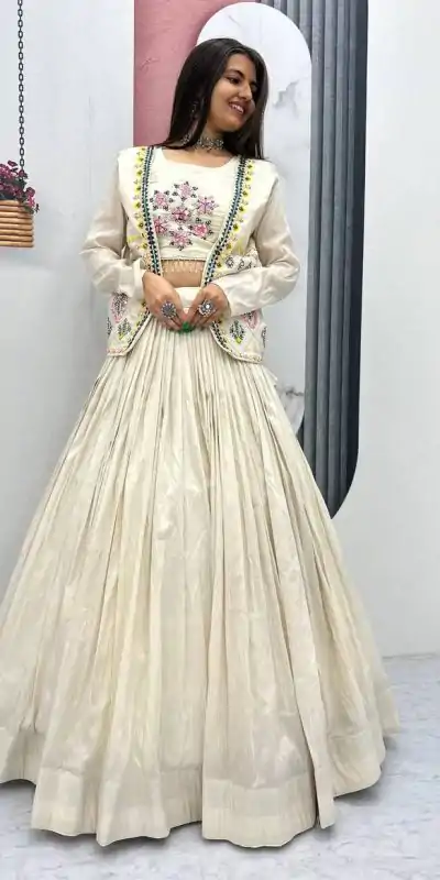PC 522 Off White Tissue Simmer Lehenga Choli Perfect for Wedding, Party, Cultural Events, Diwali, Ganesh Chaturthi – . Exclusive Offer ₹3049. Deli | Jump Suits, Salwar suit, Casual Suits, Creative suits, Designer Suits, Palazzo Suits, Party Wear Suits, Patiala Suits, Straight Suits
