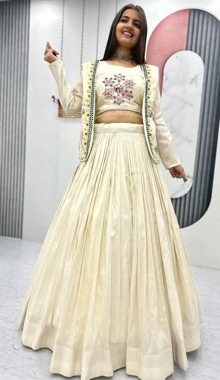 PC 522 Off White Tissue Simmer Lehenga Choli Perfect for Wedding, Party, Cultural Events, Diwali, Ganesh Chaturthi – . Exclusive Offer ₹3049. Deli | Jump Suits, Salwar suit, Casual Suits, Creative suits, Designer Suits, Palazzo Suits, Party Wear Suits, Patiala Suits, Straight Suits