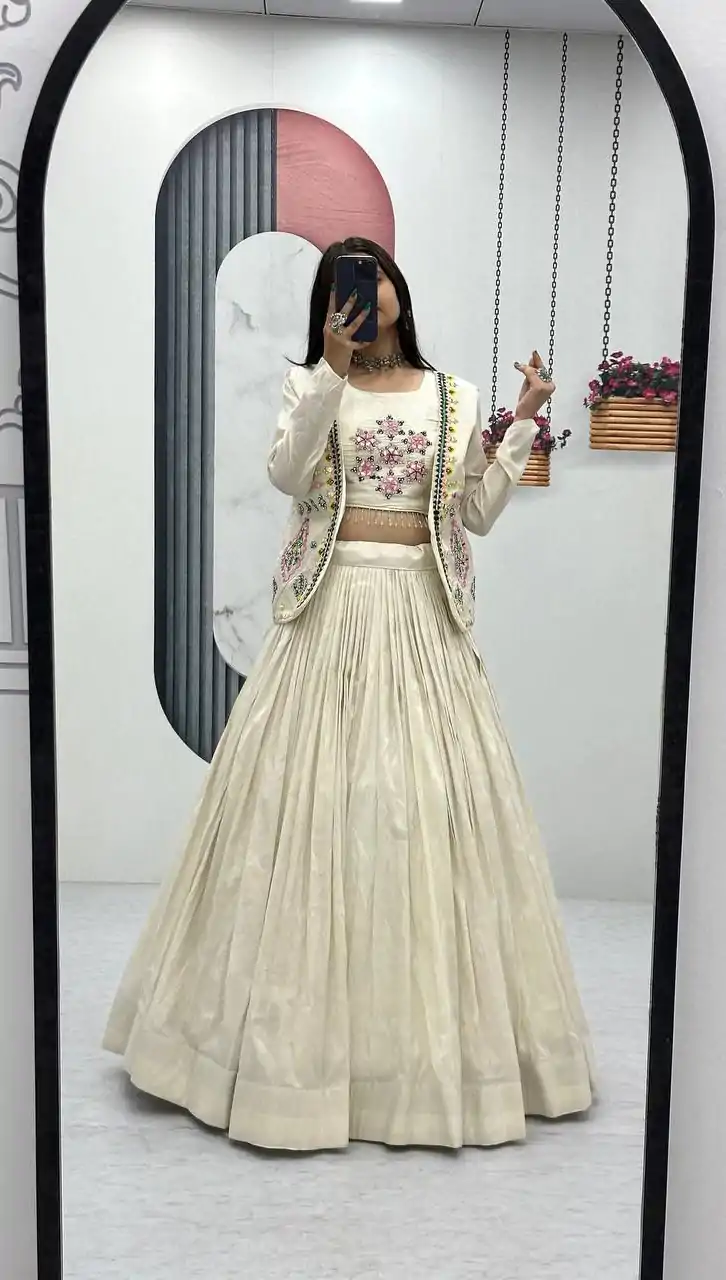 PC 522 Off White Tissue Simmer Lehenga Choli Perfect for Wedding, Party, Cultural Events, Diwali, Ganesh Chaturthi – . Exclusive Offer ₹3049. Deli | Jump Suits, Salwar suit, Casual Suits, Creative suits, Designer Suits, Palazzo Suits, Party Wear Suits, Patiala Suits, Straight Suits