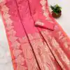 Peach Banarasi Silk Zari Work Saree