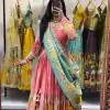 Peach Cotton Kalamkari Print Lehenga Choli