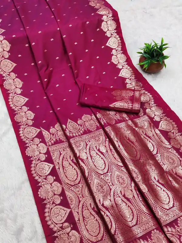 Pink Banarasi Silk Zari Work Saree