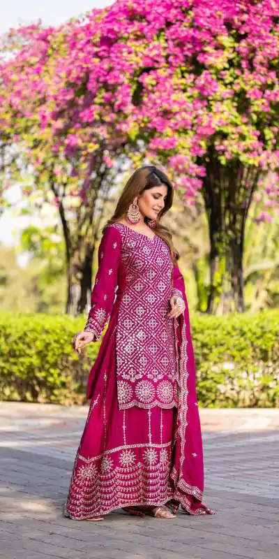 Ram 098 Pink Color Chinon Embroidery Work Salwar Suit in . Introductory Price ₹2549. Delivery 4-6 Working Days. Shop now. | Jump Suits, Salwar suit, Casual Suits, Creative suits, Designer Suits, Palazzo Suits, Party Wear Suits, Patiala Suits, Straight Suits