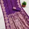 Purple Banarasi Silk Zari Work Saree