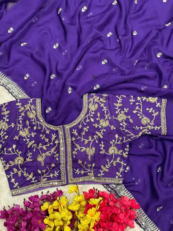 AC MAGIC CIRCLE Purple Soft Organza Saree Perfect for Wedding, Party, Haldi, Festival Celebrations, Diwali – . Grab it for ₹2099. Delivery 4-6 Working Days | Designer Sarees, Embroidered Sarees, Sarees, Bollywood Sarees, Creative Sarees, Ethnic Saree, Modern Digital sarees, Party Wear Sarees