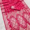 Rani Pink Banarasi Lace Zari Work Saree