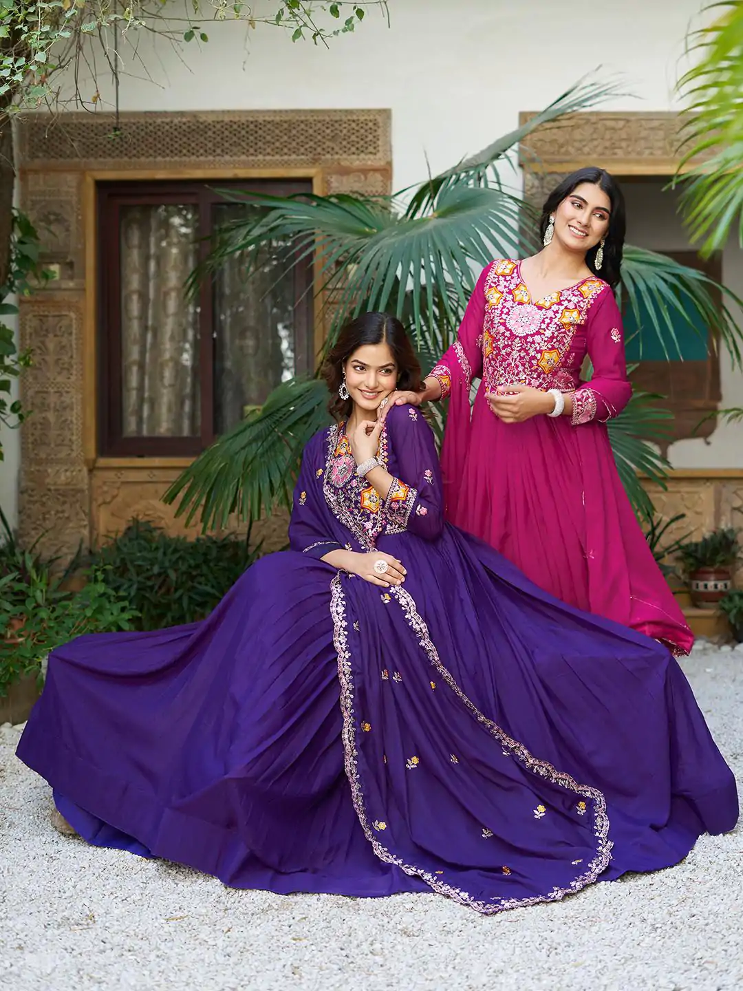 Ram 105 Rani Pink Star Georgette Gown with Embroidery Work & Thread Embroidery. Get it for ₹2049. Delivery 4-6 Working Days. Shop now. | Jump Suits, Salwar suit, Casual Suits, Creative suits, Designer Suits, Palazzo Suits, Party Wear Suits, Patiala Suits, Straight Suits