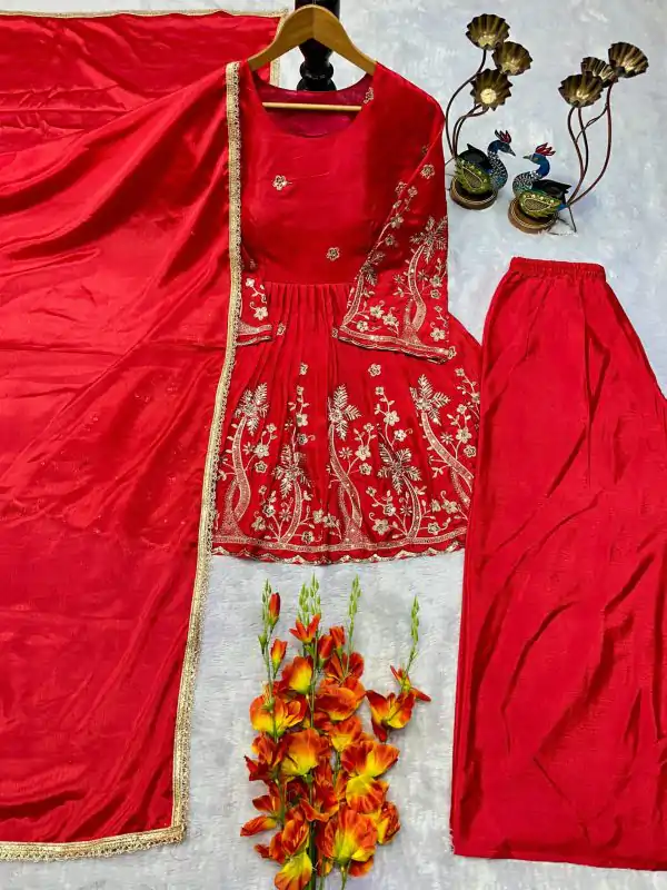 VLM 300 Red Chinon Silk with Lace Work & Embroidery Work Salwar Suit . Affordable Price ₹1899. Delivery 4-6 Working Days. Shop now. | Jump Suits, Salwar suit, Casual Suits, Creative suits, Designer Suits, Palazzo Suits, Party Wear Suits, Patiala Suits, Straight Suits