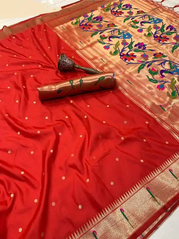 Red Pure Banarasi Silk Zari Work Saree