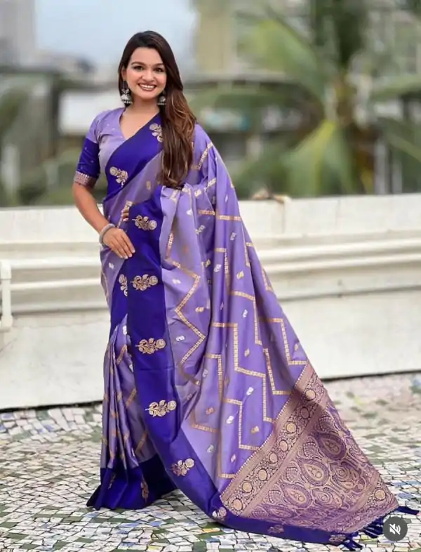 Royal Blue Banarasi Silk Weaving Zari Work Saree