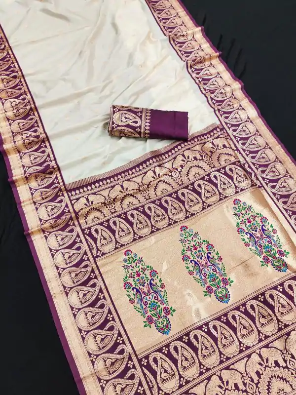 MB 1213 Wine Color Banarasi Saree with Zari Work & Lace Work. Wedding, Party, Festive, Events, Festive Deal ₹2099. Delivery 4-6 Working Days. Shop now. | Designer Sarees, Embroidered Sarees, Sarees, Bollywood Sarees, Creative Sarees, Ethnic Saree, Modern Digital sarees, Party Wear Sarees