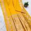 Yellow Banarasi Silk Zari Work Saree