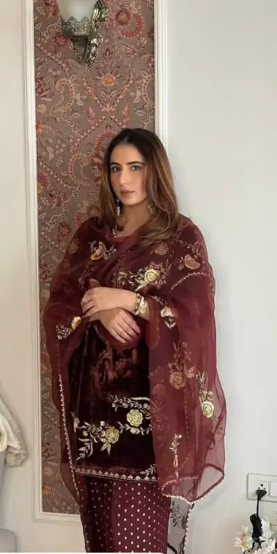 NSR 879 Mahendi Faux Georgette Salwar Suit with Embroidery Work. Available at ₹2399 only. Delivery 4-6 Working Days. Shop now. | Lehenga, Bollywood Lehenga, Creative Lehenga, Designer Lehenga, Embroidered Lehenga, Party Wear Lehenga