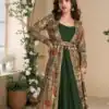 Green Blooming Georgette Mirror Work Embroider Kurti