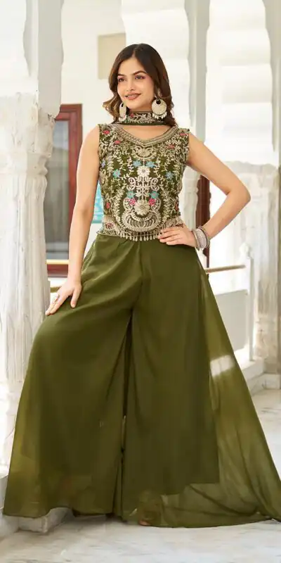 Ram 107 Mahendi in Color Star Georgette Embroidery Work Salwar Suit . Festive Deal ₹2099. Delivery 4-6 Working Days. Shop now. | Jump Suits, Salwar suit, Casual Suits, Creative suits, Designer Suits, Palazzo Suits, Party Wear Suits, Patiala Suits, Straight Suits