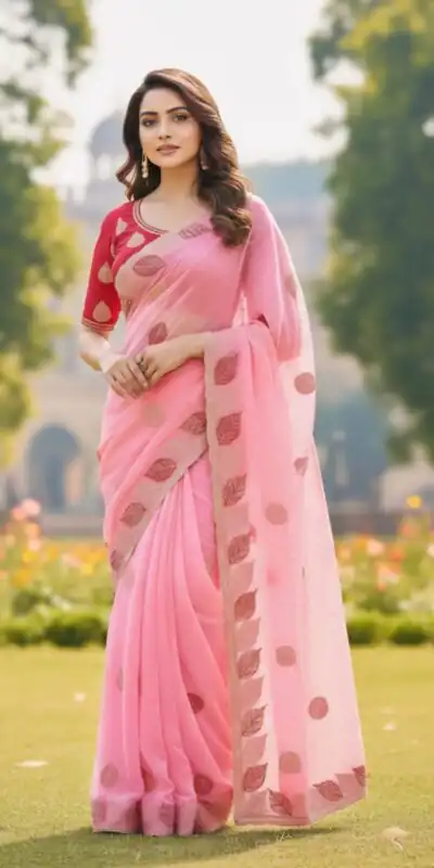 SC 1005 Pink in Soft fandy Silk Embroidery Work & Lace Work Saree . Available at ₹2499 only. Delivery 4-6 Working Days. Shop now. | Designer Sarees, Embroidered Sarees, Sarees, Bollywood Sarees, Creative Sarees, Ethnic Saree, Modern Digital sarees, Party Wear Sarees