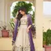 Purple Tissue Silk Embroidery Work Lehenga Choli