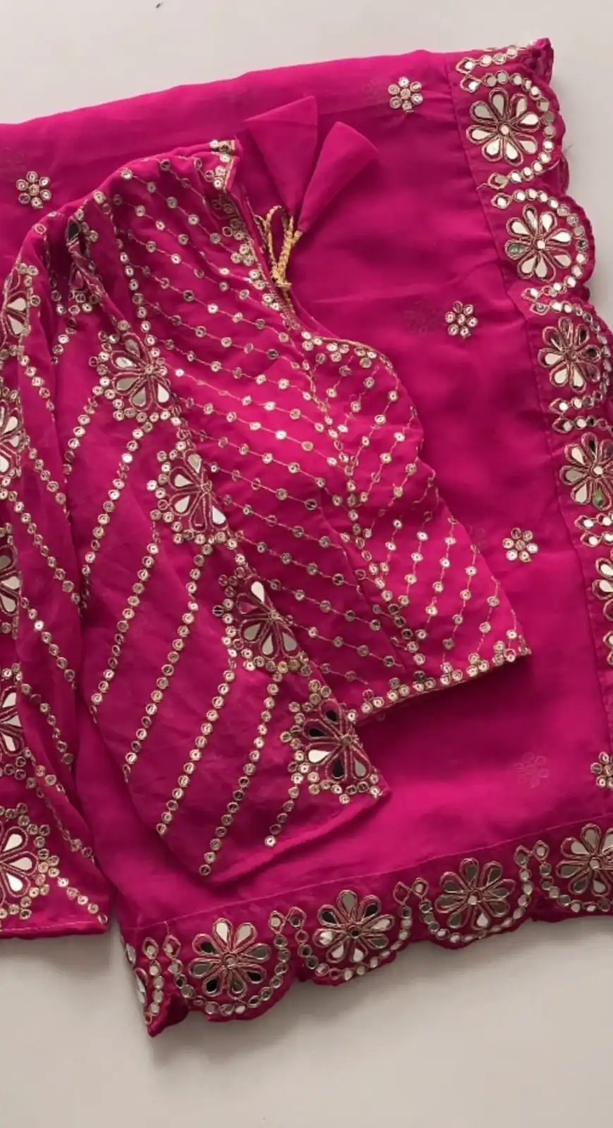 DF 3457 Rani Pink Color Georgette Sequence Original Mirror Work Saree Casual, Wedding, Festive, Events . Expected Delivery 4-6 Working Days @2099/- only | Designer Sarees, Embroidered Sarees, Sarees, Bollywood Sarees, Creative Sarees, Ethnic Saree, Modern Digital sarees, Party Wear Sarees