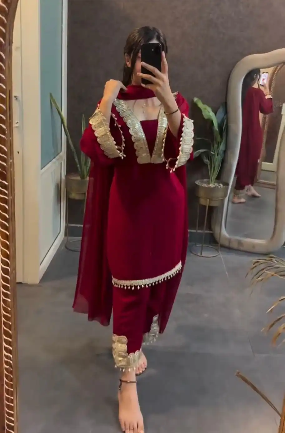 SRK 5306 Red Faux Georgette Salwar Suit with Lace Work & Embroidery Work. Special Price ₹1899. Delivery 4-6 Working Days. Shop now. | Lehenga, Bollywood Lehenga, Creative Lehenga, Designer Lehenga, Embroidered Lehenga, Party Wear Lehenga