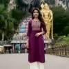 INLI Batu Caves Wine Rayon Kurti Perfect for Wedding, Party, Diwali, Anniversary, Family Gatherings – . Introductory Price ₹1499. Delivery 4-6 Workin | Kurti, Bollywood Kurti, Creative Kurtis, Designer Kurti, Party Wear Kurti, Selfie Kurti