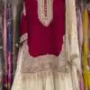 Maroon Georgette Lace Work Salwar Suit