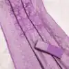Lavender Khaddi Pashmina Floral Print Zari Work Saree