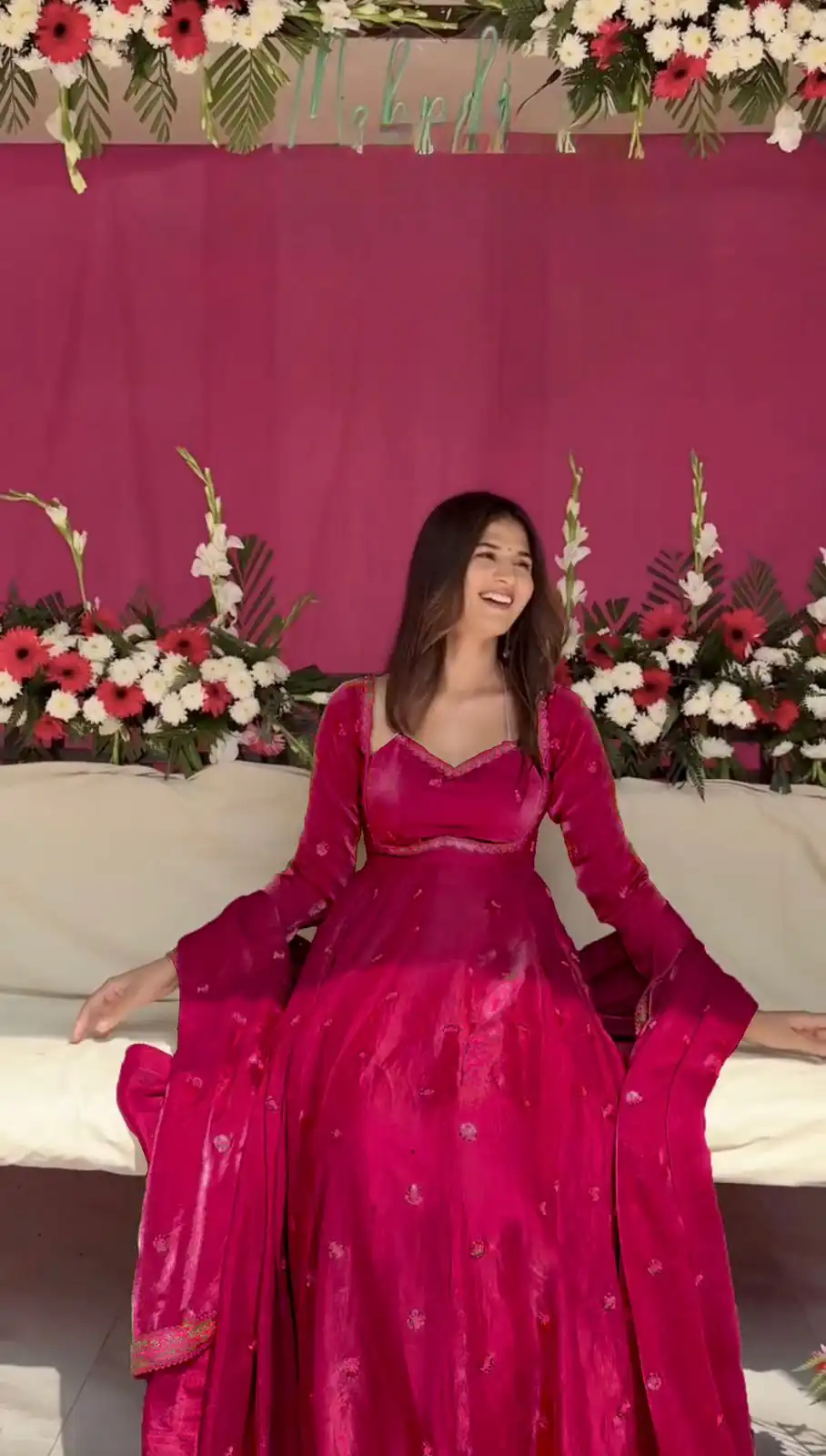 Rani Pink Fendy Silk Lace Work Salwar Suit