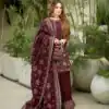 Maroon Crush Georgette Sequence Work Salwar Suit