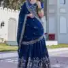 Navy Blue Vichitra Embroidery Work Lehenga Choli
