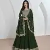 Green Vichitra Embroidery Lace Work Salwar Suit