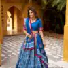 Blue Dola Silk Zari Weaving Work Lehenga Choli