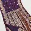 MB 3319 Dark Purple Color Banarasi Lace Work Gold Zari Border Saree . Available at ₹1849 only. Delivery 4-6 Working Days. Shop now. | Designer Sarees, Sarees, Bollywood Sarees, Creative Sarees, Embroidered Sarees, Ethnic Saree, Modern Digital sarees, Party Wear Sarees