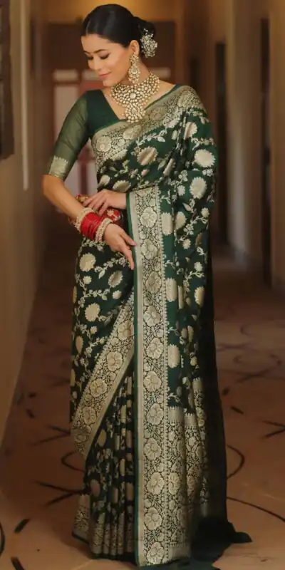 KP 5085 Green in Soft Lichi Silk Wedding, Party, Festive, Events Designer Work Saree . Get it for ₹1349. Delivery 4-6 Working Days. Shop now. | Designer Sarees, Sarees, Bollywood Sarees, Creative Sarees, Embroidered Sarees, Ethnic Saree, Modern Digital sarees, Party Wear Sarees